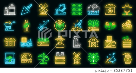 Producer icons set vector neon Producer icons set vector neon 85237751