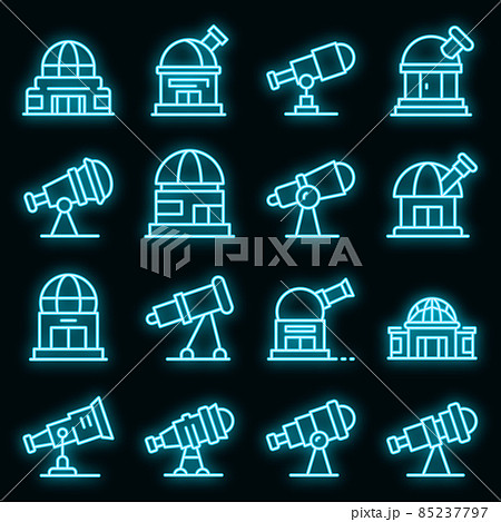 Planetarium icons set vector neon Planetarium icons set vector neon 85237797