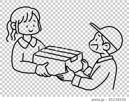 Receiving a courier/line drawing 85238530