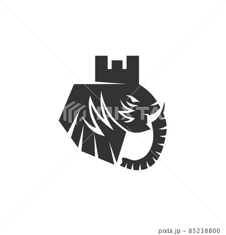 Elephant Head Castle Illustration Icon Brand 85238800