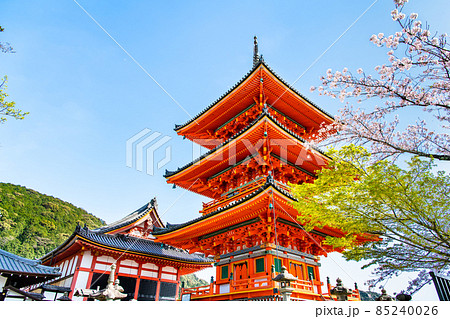 京都府 清水寺 ~三重塔と満開の桜~ 京都府 清水寺 ~三重塔と満開の桜~ 85240026