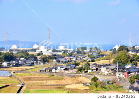 原子力発電所のある風景　九州電力玄海原子力発電所　佐賀県玄海町　 85240265