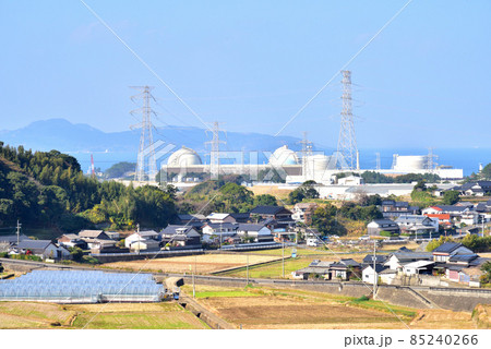原子力発電所のある風景　九州電力玄海原子力発電所　佐賀県玄海町　 85240266