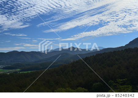 野辺山高原平沢峠 太平洋と日本海の分水嶺 八ヶ岳スケッチライン 野辺山高原平沢峠 太平洋と日本海の分水嶺 八ヶ岳スケッチライン 85240342