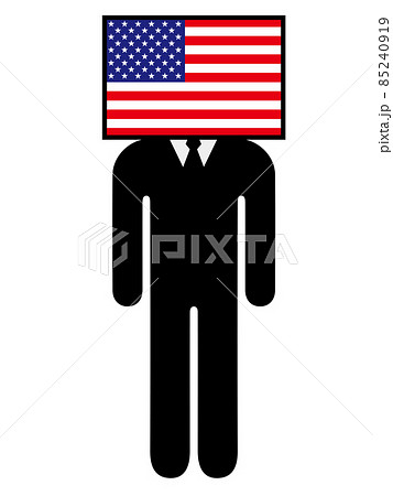 アメリカの国旗を擬人化キャラクター化した人のピクトグラム シンボル グラフィック素材 アメリカの国旗を擬人化キャラクター化した人のピクトグラム シンボル グラフィック素材 85240919