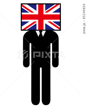 イギリスの国旗を擬人化キャラクター化した人のピクトグラム シンボル グラフィック素材 イギリスの国旗を擬人化キャラクター化した人のピクトグラム シンボル グラフィック素材 85240920
