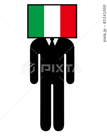 イタリアの国旗を擬人化キャラクター化した人のピクトグラム シンボル グラフィック素材のイラスト素材