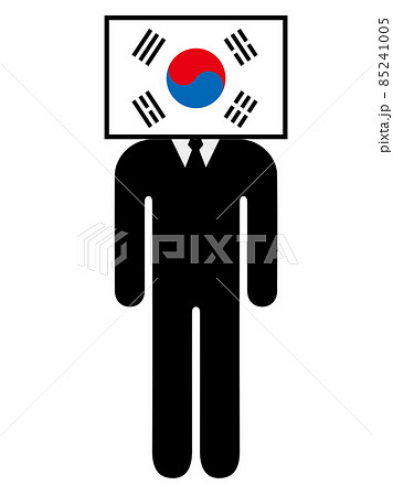 韓国の国旗を擬人化キャラクター化した人のピクトグラム　シンボル　グラフィック素材 85241005
