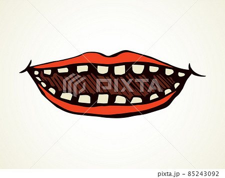 Open mouth with teeth. Vector drawing Open mouth with teeth. Vector drawing 85243092