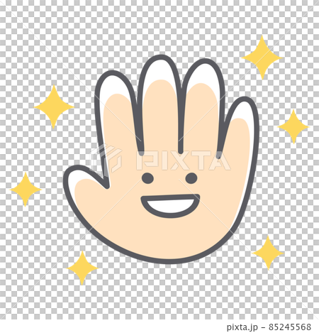 元気な手のシンプルで可愛いイラスト 85245568