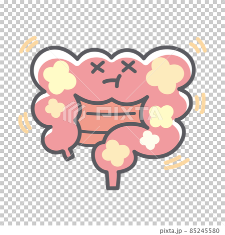 便秘になる腸のシンプルで可愛いイラスト 85245580