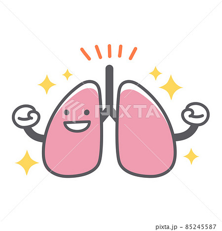 元気な肺のシンプルで可愛いイラストのイラスト素材