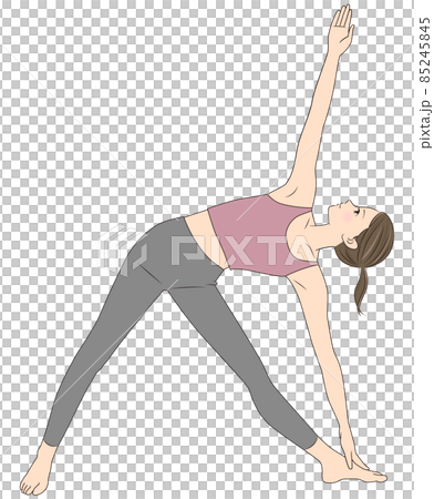 三角姿勢，做瑜伽的女人 85245845