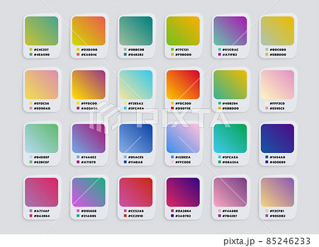 Multicolored gradient palette. catalog samples, trendy set of colorful gradients. Vector illustration image soft color colorful samples 85246233