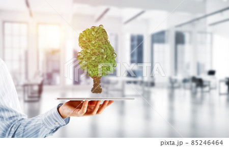 Eco green environment concept presented by tree as working mechanism or engine 85246464