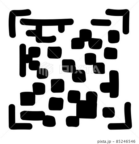 QR - Code isolated on white background. Universal Product Scan Code in doodle style. QR - Code isolated on white background. Universal Product Scan Code in doodle style. 85246546