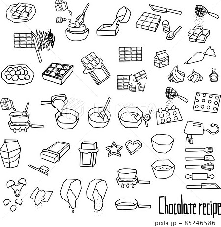 チョコレシピイラスト（線） 85246586