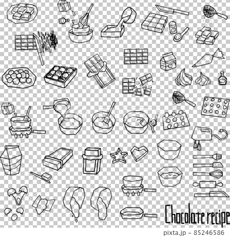 チョコレシピイラスト（線） 85246586