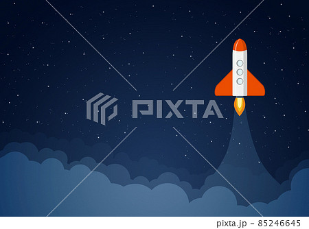 Rocket takes off into outer space Rocket takes off into outer space 85246645