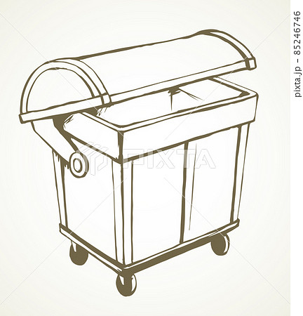 trash bin in doodle style. trash can vector - Stock Illustration  [74921150] - PIXTA