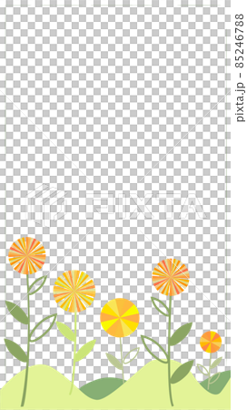 Deformed, colorful cute flower field background material, 9:16 ratio size 85246788