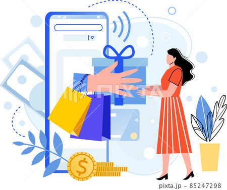 Gift or reward from online shop, buying and shopping 85247298