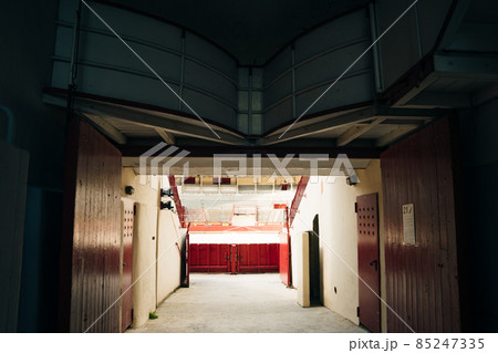 tourists in Plaza de toros a bullring in the spanish city Pamplona, spain - sep, 2021 85247335
