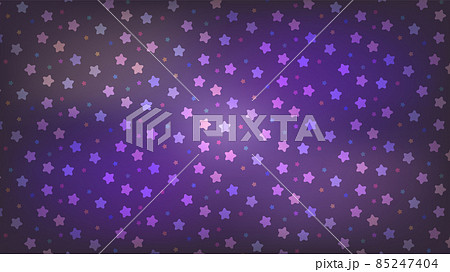 可愛い星が散らばるパターン背景、紫色グラデーション,16対9比率サイズ 85247404