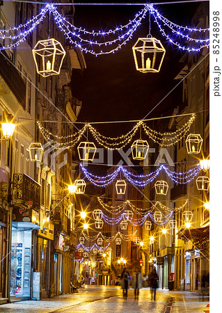 illuminated streets at christmas illuminated streets at christmas 85248998