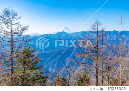 冬の雲取山の登山風景【東京都】 冬の雲取山の登山風景【東京都】 85253306