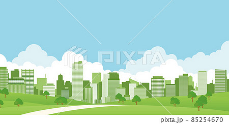 高層ビル 大都市 背景素材のイラスト素材
