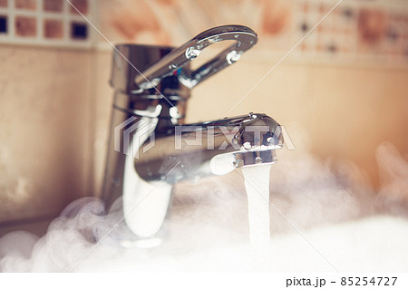 water tap with hot water steam water tap with hot water steam 85254727