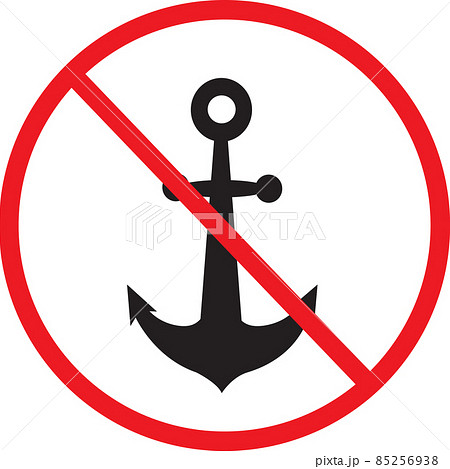 No Anchor sign on white background. No Anchor symbol. flat style. 85256938