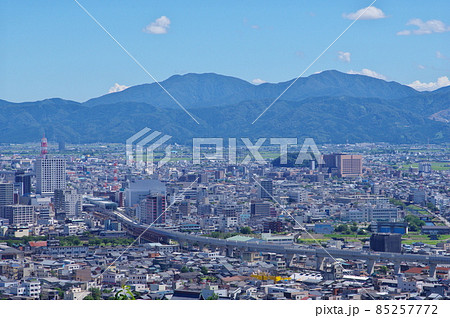 福井市　八幡山展望台からの中心部の眺め 85257772