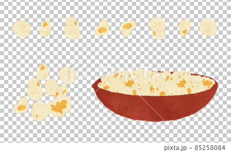 Cute Popcorn Illustration Set Stock Illustration