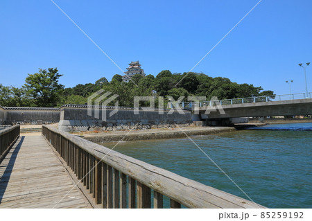 海側からの唐津城の全景 海側からの唐津城の全景 85259192
