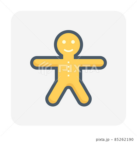 Gingerbread man cookie or biscuit vector icon. Gingerbread man cookie or biscuit vector icon. 85262190