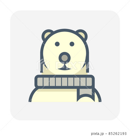 Polar bear and scarf vector icon. Polar bear and scarf vector icon. 85262193
