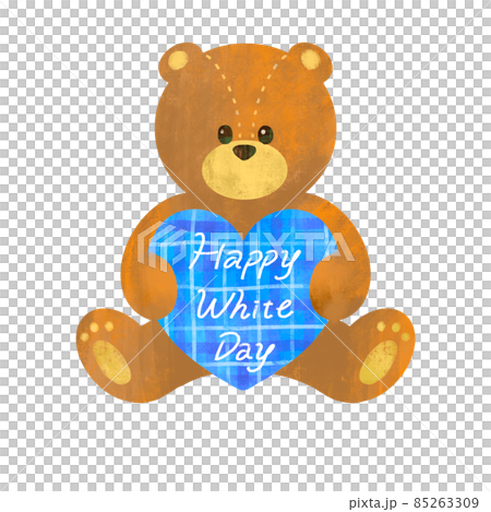 Plush bear with a heart White Day Plush bear with a heart White Day 85263309