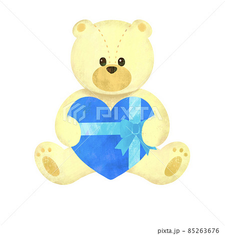 青いハートを持った白クマのぬいぐるみ 青いハートを持った白クマのぬいぐるみ 85263676