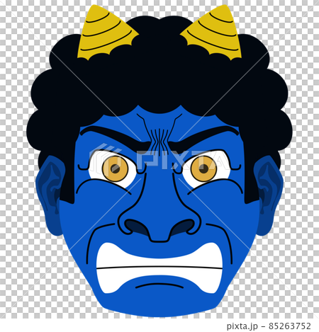 一個憤怒的惡魔的臉的插圖 一個憤怒的惡魔的臉的插圖 85263752