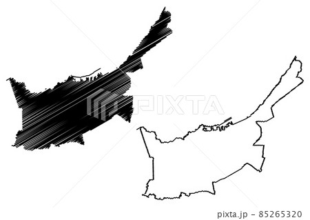 Oran City (People's Democratic Republic of Algeria, Oran Province) map vector illustration, scribble sketch City of Oran map