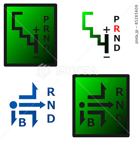 AT車のギアチェンジをするシフトパターンのイラスト AT車のギアチェンジをするシフトパターンのイラスト 85265609