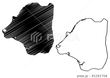 Douala City (Republic of Cameroon, Wouri Department) map vector illustration, scribble sketch City of Douala map