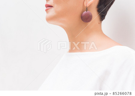 hearing, health, beauty and piercing concept - close up of woman's ear, earing hearing, health, beauty and piercing concept - close up of woman's ear, earing 85266078