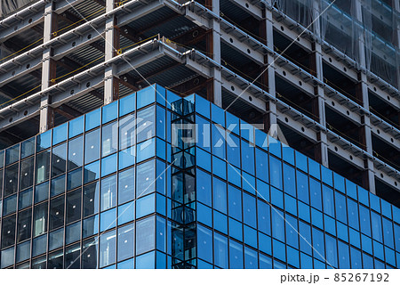 建設現場 躯体とカーテンウォール 建設現場 躯体とカーテンウォール 85267192