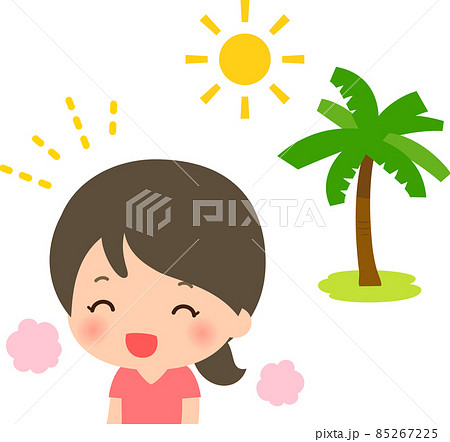 常夏のイメージと笑顔の女性 85267225
