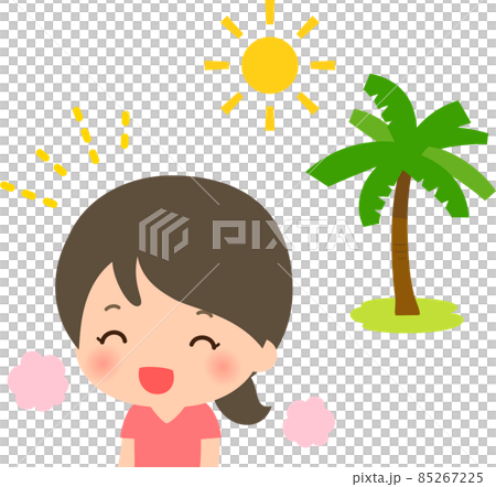 常夏のイメージと笑顔の女性 85267225
