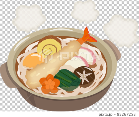 鍋焼きうどん　湯気付き 85267258