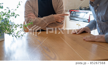 怒る女性・謝る男性|夫婦喧嘩イメージ 怒る女性・謝る男性|夫婦喧嘩イメージ 85267568